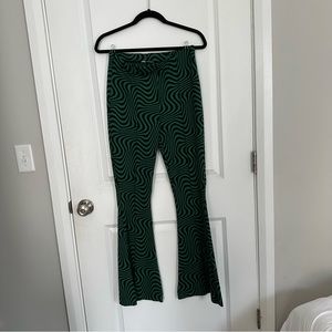 Zara green pattern pants